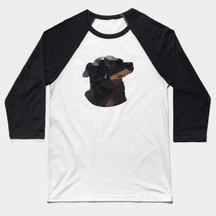 Small Black Dog Baseball T-Shirt